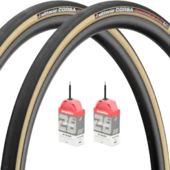Vittoria Corsa G2.0 28" Faltreifen 2er Set Mit 2 Competition Latex Schläuchen